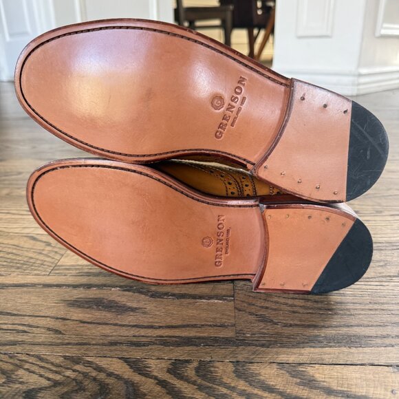 Grenson Dylan Leather Tan Oxford Shoes with Goodyear Sole Mens 10 UK/11 US NEW main image 4